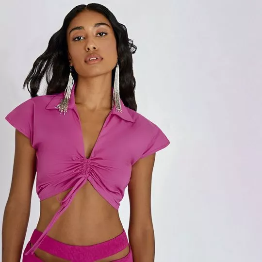 Cropped Com Amarração- Pink- ZINCO