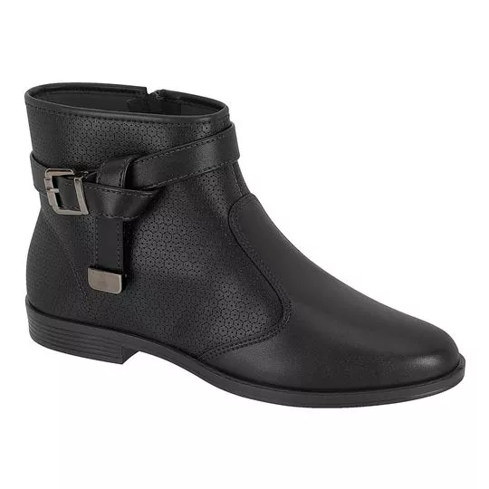Bota Com Fivela- Preta- Moleca
