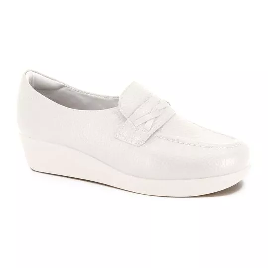 Mocassim Em Couro- Branco