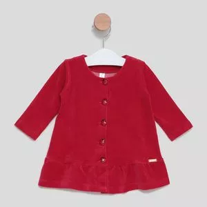 Casaco Aveludado<BR>- Vermelho Escuro