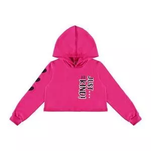 Blusão Just Be Kind! Em Moletom<BR>- Pink & Preto