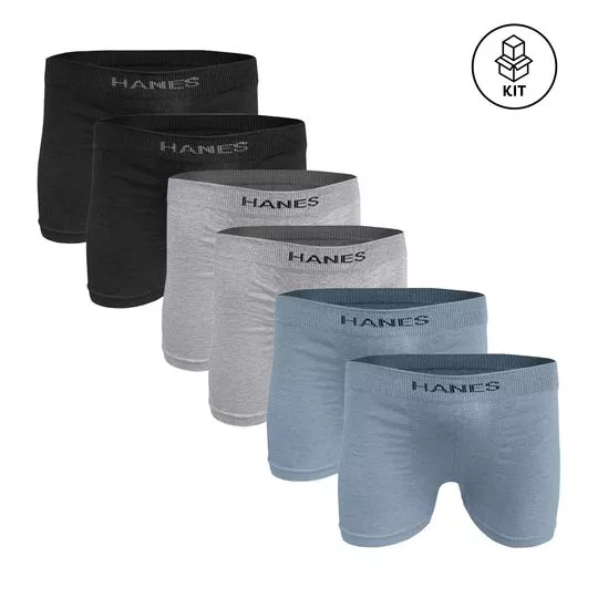 Kit De Cuecas Boxer Em Mescla - 10Pçs