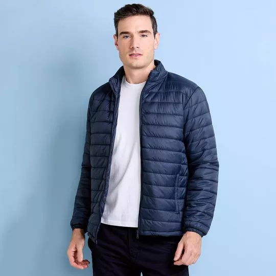 Jaqueta Puffer- Azul Escuro