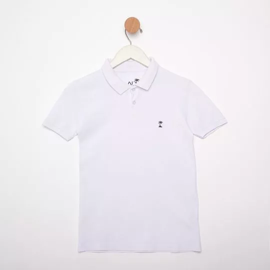 Polo Com Bordado- Branca- AD