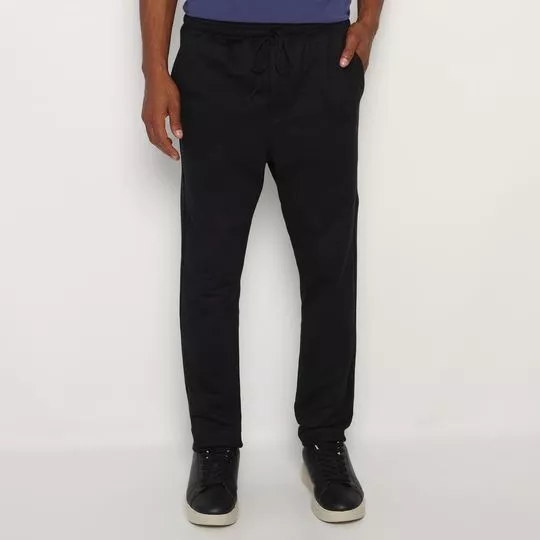 Calça Jogger Lisa Em Moletom- Preta- Vip Reserva