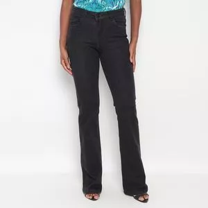 Calça Boot Cut Com Bolsos<BR>- Preta<BR>- M. Officer