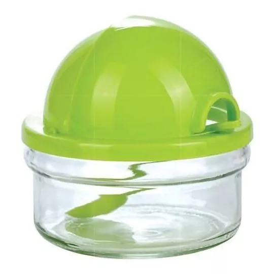Açucareiro Multiuso Com Tampa- Incolor & Verde- 13XØ10cm- Renga
