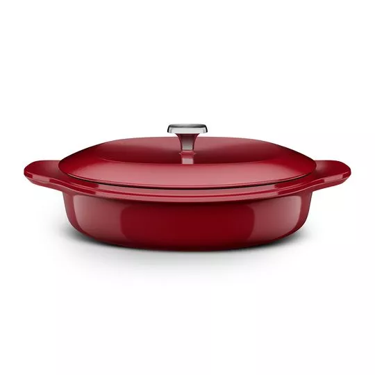 Panela Wok- Vermelho Escuro- ø30cm