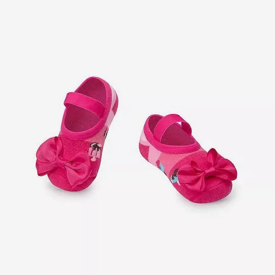 Par De Meias Sapatilha Infantil Picolés- Pink & Verde Água- Puket