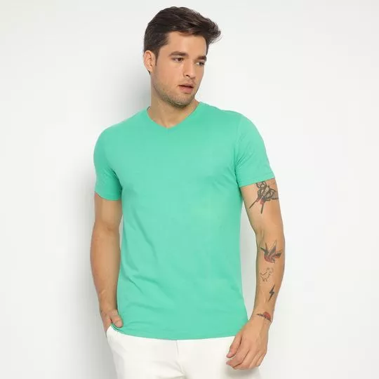Camiseta Lisa- Verde Água- Malwee