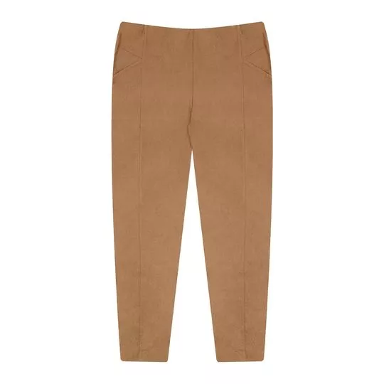 Legging Com Recortes- Marrom Claro