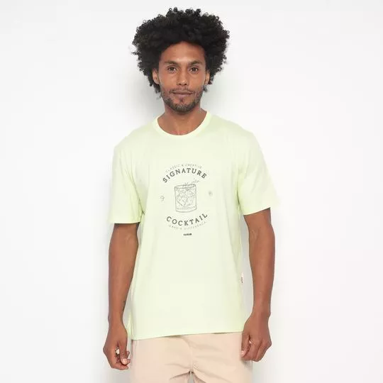 Camiseta Com Inscrições- Verde