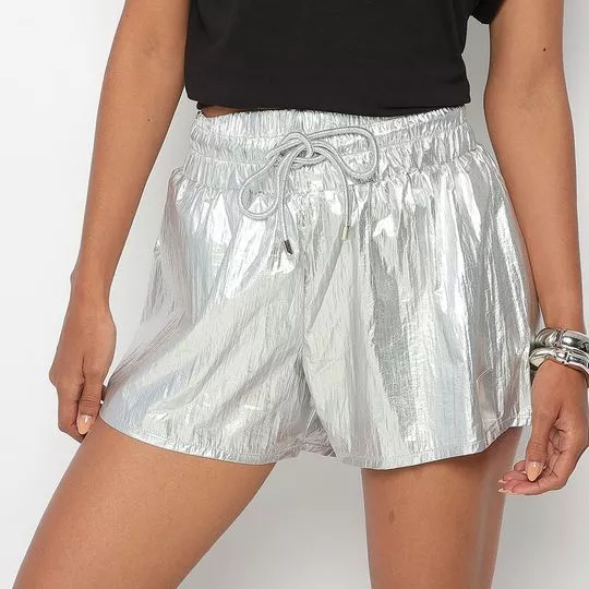 Short Boxer Metalizado- Prateado
