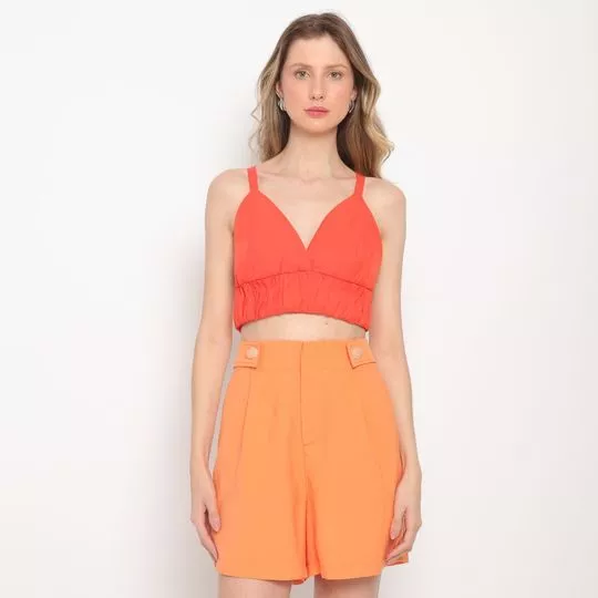 Top Com Franzidos- Vermelho- Iódice