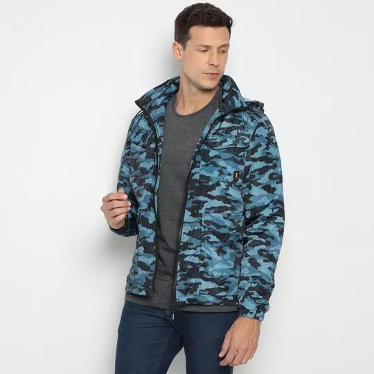Jaqueta Camuflada- Azul Marinho & Preta- Zoomp