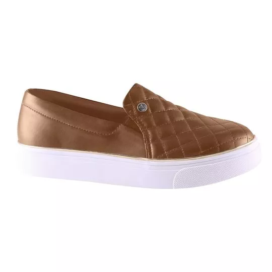 Slip On Em Matelassê- Marrom Claro