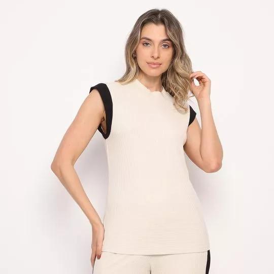 Blusa Canelada- Off White- ZINCO