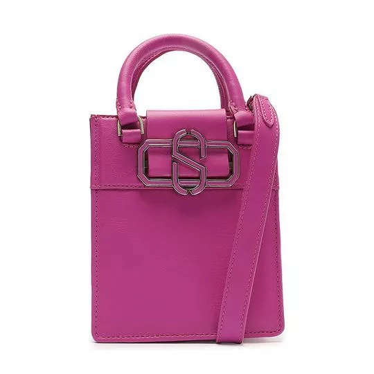 Bolsa De Mão Em couro- Pink- Schutz