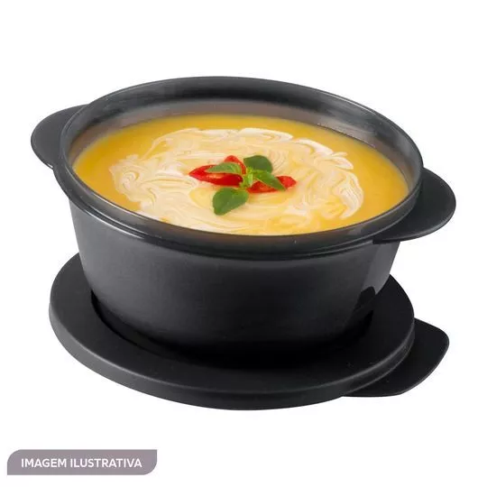 Tigela Cristalwave- Preta- 1,5L- Tupperware