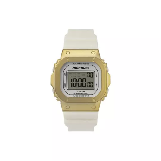 Relógio Digital MO0303C-6B- Dourado & Branco- Mormaii
