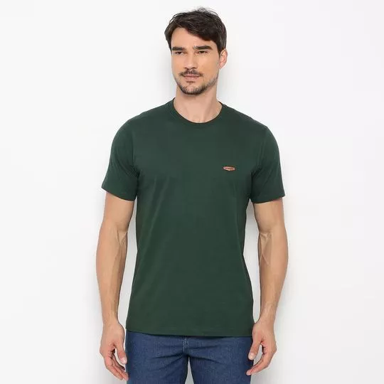 Camiseta Com Tag- Verde Escuro- Wrangler