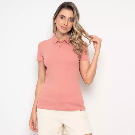 Polo Clássica Lisa- Rosê- Malwee