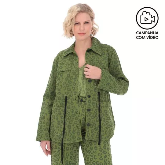 Parka Animal Print- Verde Militar & Verde Escuro- ZINCO