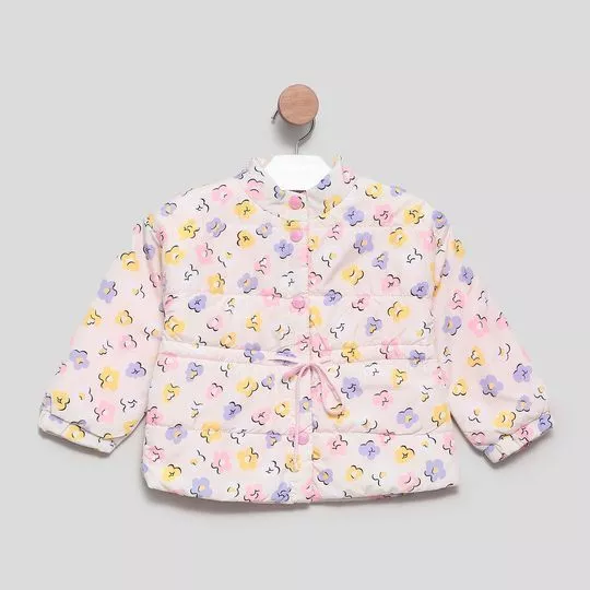 Casaco Puffer Pipocas- Rosa Claro & Lilás- Mon Sucré
