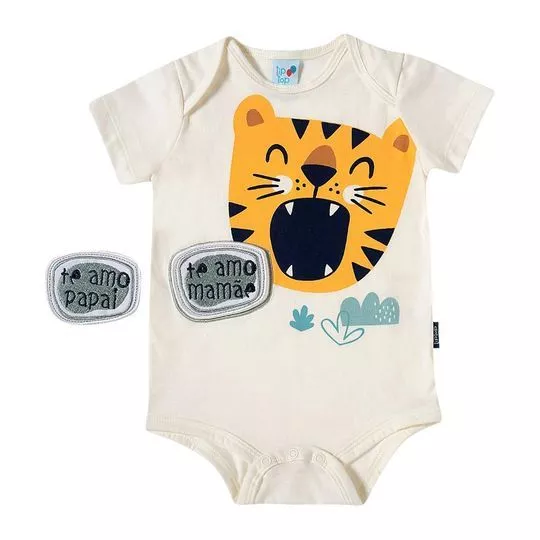 Body Tigre Com Aplicação- Off White- Tip Top