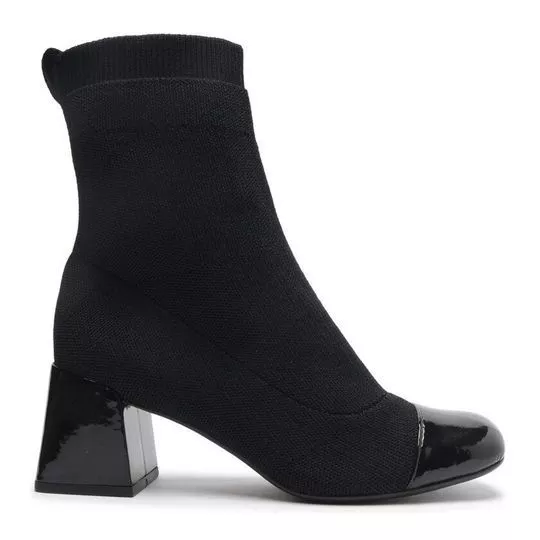 Bota Lisa- Preta- Salto: 7cm- Arezzo & Co.