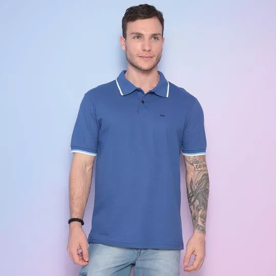 Polo TNG®- Azul Escuro & Branca- TNG