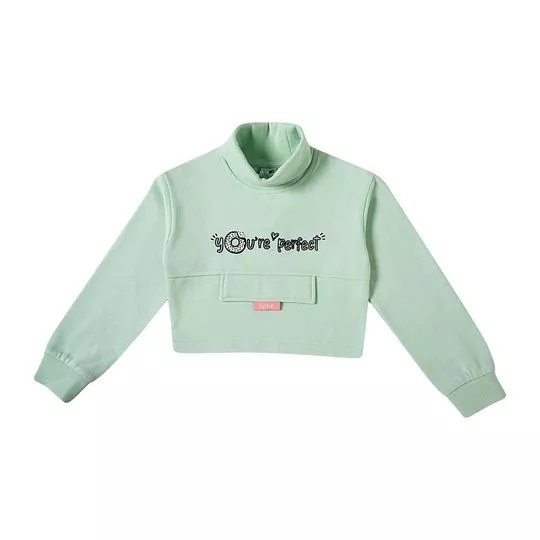 Moletom Gola Alta- Verde Claro- Tip Top