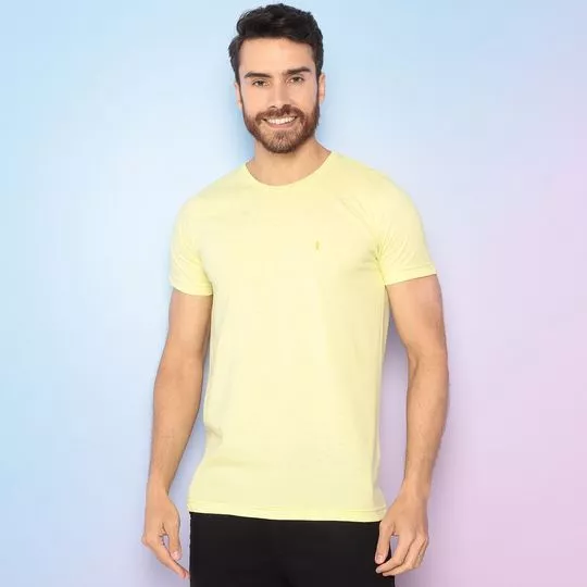 Camiseta Com Bordado- Amarelo Claro- Zoomp