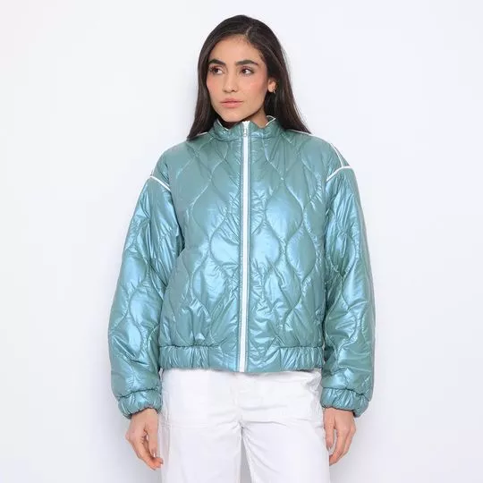 Jaqueta Tradicional Matelassê- Azul Turquesa- Morena Rosa