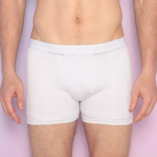 Cueca Boxer Lisa- Branca- Zorba