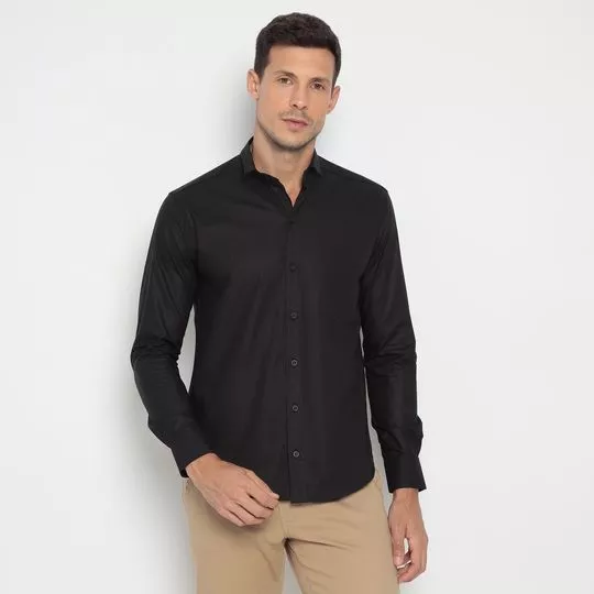 Camisa Lisa- Preta- Side Walk