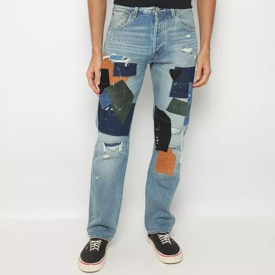 Calça Jeans 501® '93 Straight- Azul Claro & Azul Escuro