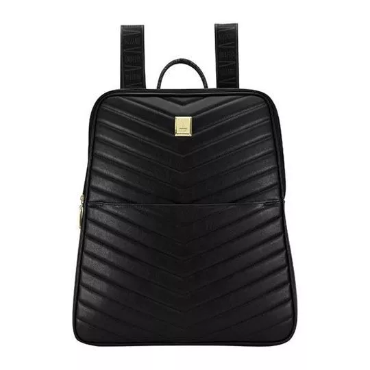 Mochila Em Matelassê- Preta- Vizzano
