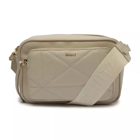 Bolsa Transversal Com Pespontos- Off White- Schutz