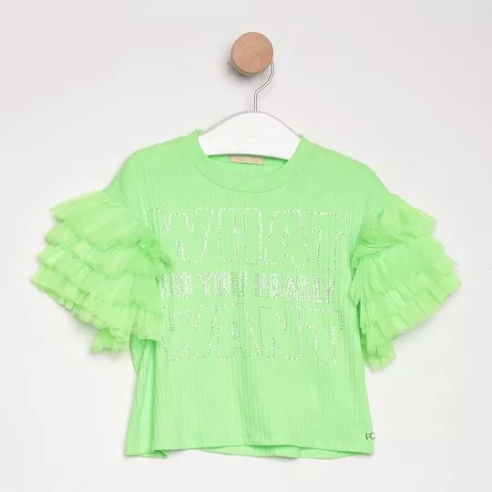 Blusa Com Termocolantes- Verde Neon- PETIT CHERIE
