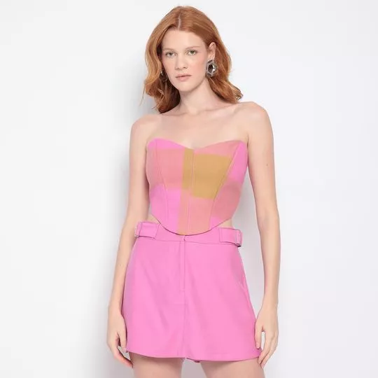Top Com Recortes- Rosa & Bege- My Favorite Things