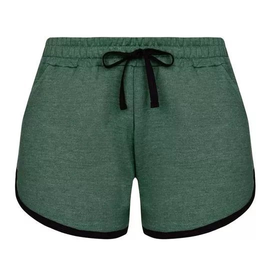 Short Com Recortes- Verde Militar & Preto- Trifil