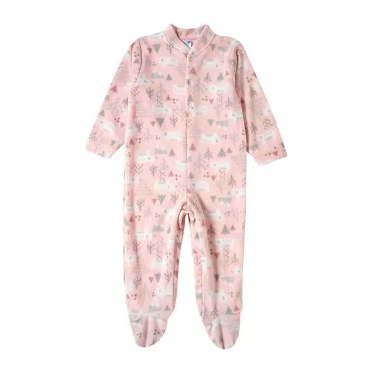 Pijama Macacão Ursos- Rosa Claro- Tip Top