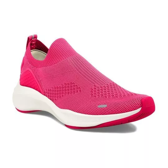 Tênis Plataforma Texturizado- Pink- Entressola: 3cm- Usaflex