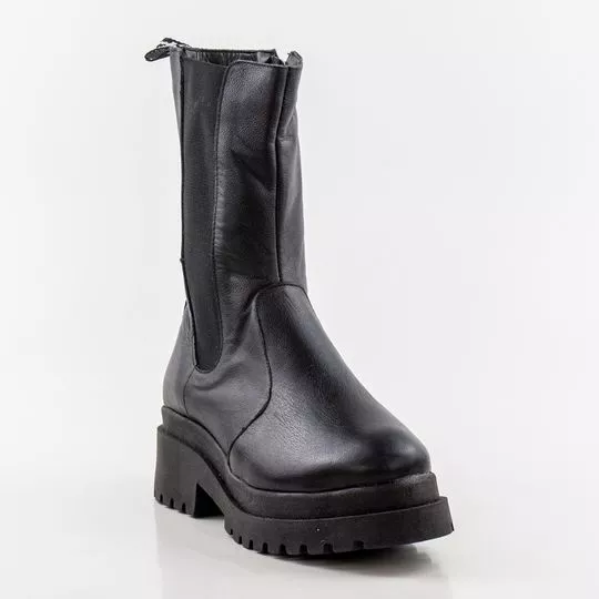 Bota Chelsea- Preta- Salto: 6cm- Morena Rosa