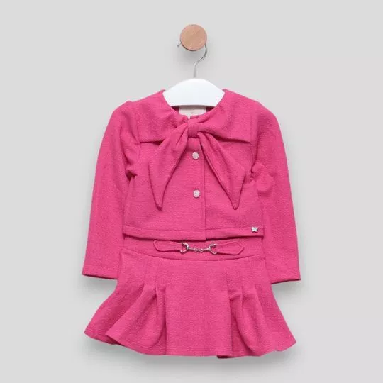 Conjunto De Casaco & Saia Texturizados- Pink- PETIT CHERIE