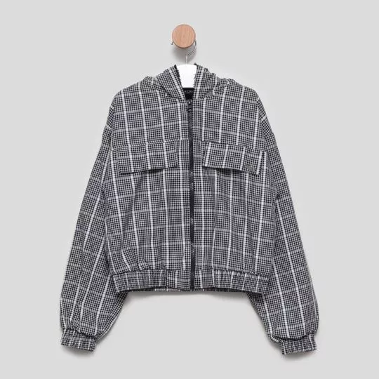 Jaqueta Xadrez- Preta & Off White- Vanilla Cream