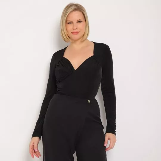 Body Drapeado- Preto- ZINCO