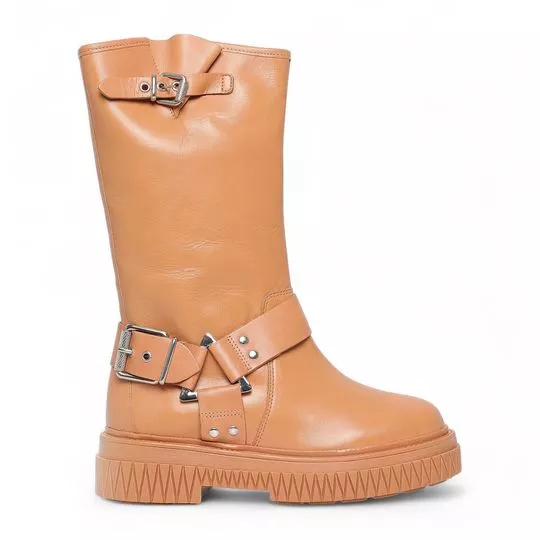 Bota Com Recortes- Marrom Claro- Schutz