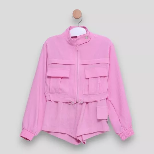 Conjunto De Jaqueta & Short Liso- Rosa- Vanilla Cream